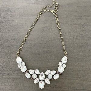 Rhinestone Cluster Statement Necklace